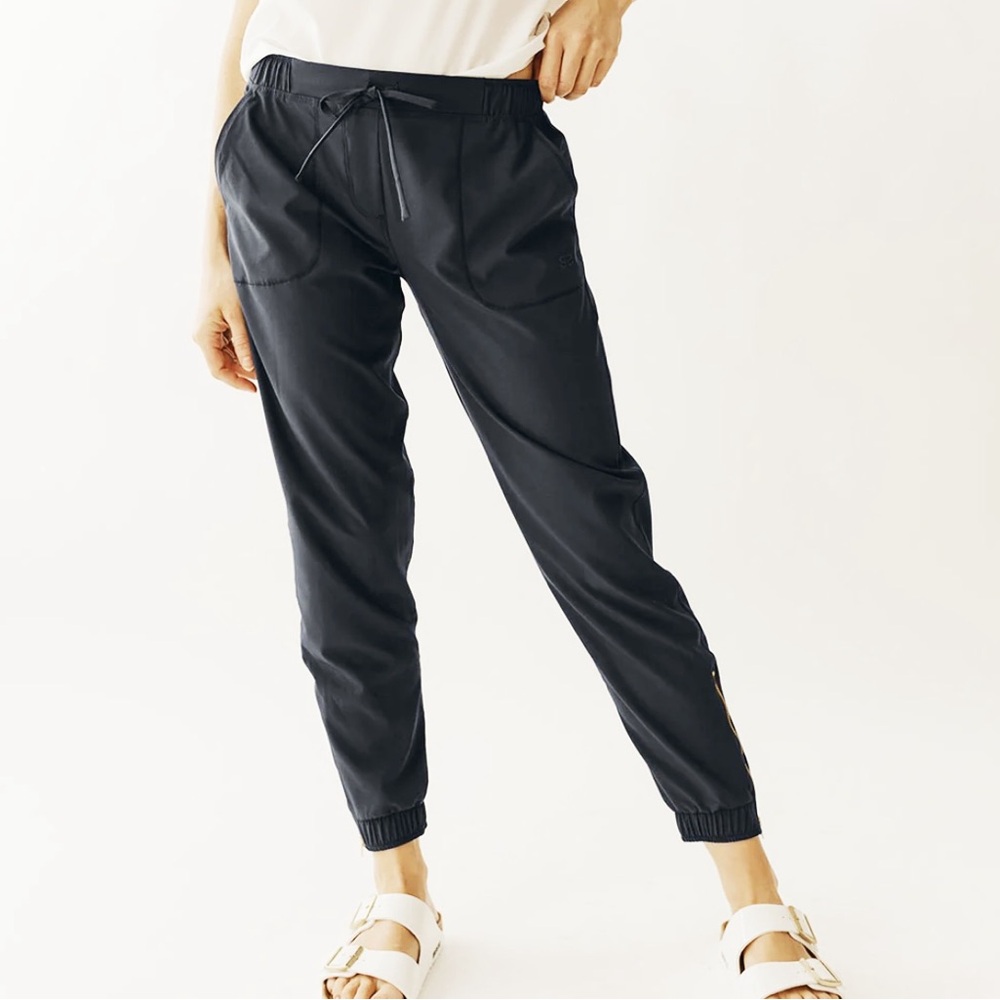 ALBION Jetsetter Joggers Gray Drawstring, Zipper Ankles Size Small EUC